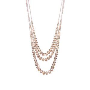 Jacqueline Kent Pink Multi-Strand Crystal Necklace 18" Elegant Jewelry Accessory